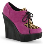 Demonia Hot Pink Vegan Suede-Animal Creeper-304