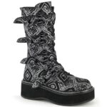 Demonia Silver Faux Nubuck Leather Emily-322