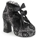 Demonia Silver Faux Nubuck Leather Gothika-53