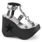 Demonia Silver Metallic Vegan Leather Dynamite-12 - Image 2