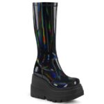Demonia Stretch Black Patent Holo Shaker-65