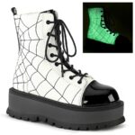 Demonia White Glow Vegan Leather Slacker-88 - Image 2