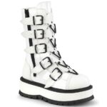 Demonia White Patent Slacker-160