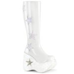 Demonia White Patent-White Multi Glitter Dynamite-218