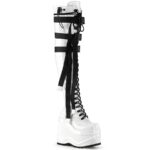 Demonia White Stretch Patent Wave-315 - Image 2