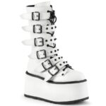 Demonia White Vegan Leather Damned-225 - Image 2