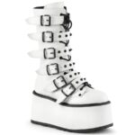 Demonia White Vegan Leather Damned-225