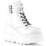 Demonia White Vegan Leather Shaker-52