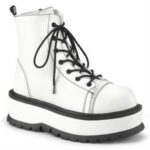 Demonia White Vegan Leather Slacker-55 - Image 3