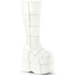 Demonia White Vegan Leather Stack-301 - Image 2