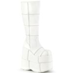 Demonia White Vegan Leather Stack-301