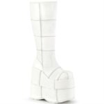 Demonia White Vegan Leather Stack-301 - Image 6