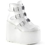 Demonia White Vegan Leather Swing-105