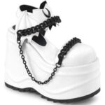 Demonia White Vegan Leather Wave-20 - Image 6