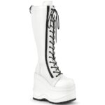 Demonia White Vegan Leather Wave-200 - Image 2