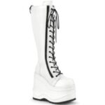 Demonia White Vegan Leather Wave-200 - Image 6