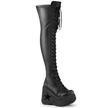 Dynamite-300-1 Black Str Vegan Leather Demonia