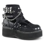 Emily-317 Demonia Black Canvas-Vegan Leather - Image 2
