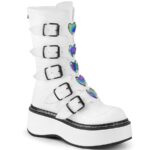 Emily-330 White Vegan Leather Demonia