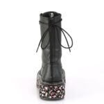 Emily-350 Black Vegan Leather-Floral Fabric Demonia - Image 5