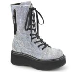 Emily-362 Silver Vegan Leather-Rhinstone Demonia - Image 2