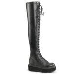 Emily-375 Demonia Black Str Vegan Leather