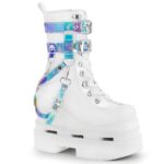 Eternal-115 White Veganleather-Patent Demonia