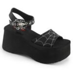 Funn-10 Black Vegan Leather Demonia - Image 6