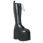 Mega-602 Demonia Black Faux Leather