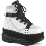Neptune-181 Demonia White Vegan Leather Multi