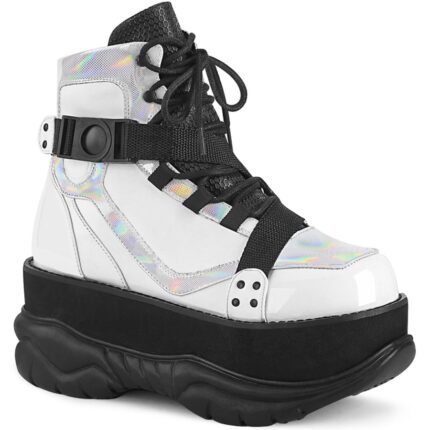 Neptune-181 Demonia White Vegan Leather Multi