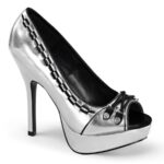 Pixie-18 Demonia Silver Vegan Leather - Image 2