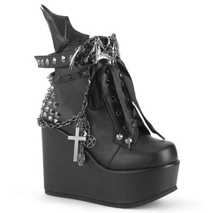 Poison-107 Demonia Black Vegan Leather