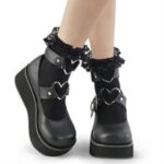 Ruffle Lace Sock Black Nylon Demonia - Image 3
