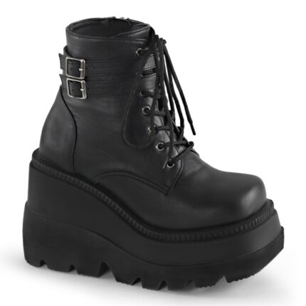 Shaker-52 Black Vegan Leather Demonia
