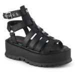 Slacker-18 Demonia Black Vegan Leather