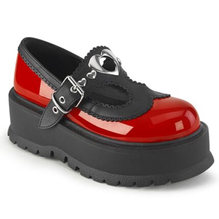 Slacker-23 Demonia Red-Black Vegan Leather