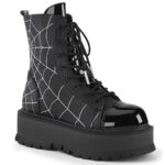 Slacker-88 Black Vegan Leather-Patent Demonia