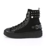 Sneeker-266 Demonia Black Canvas-Vegan Leather - Image 4