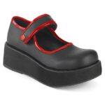 Sprite-01 Black Vegan Leather Demonia