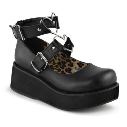 Sprite-02 Black Vegan Leather Demonia