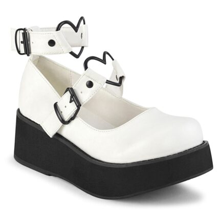 Sprite-02 White Vegan Leather Demonia