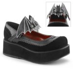 Sprite-09 Black Vegan Leather-Velvet Demonia