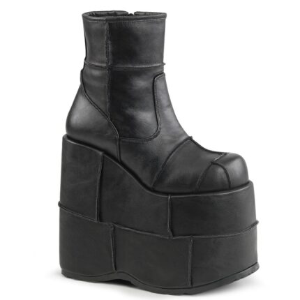 Stack-201 Black Vegan Leather Demonia