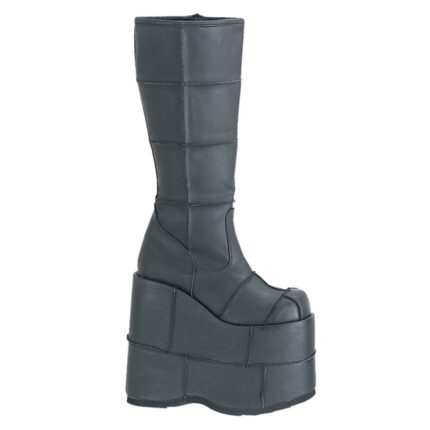 Stack-301 Demonia Black Vegan Leather