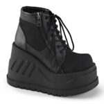 Stomp-10 Demonia Black Canvas-Vegan Leather - Image 7