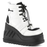 Stomp-13 White Vegan Leather Demonia - Image 3