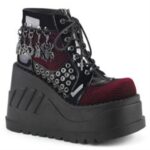 Stomp-18 Black Burgundy Velvet Demonia - Image 6