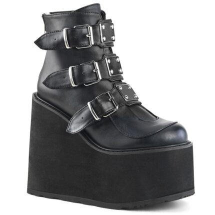 Swing-105 Black Vegan Leather Demonia