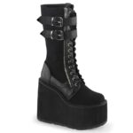 Swing-221 Demonia Black Canvas-Vegan Leather - Image 2